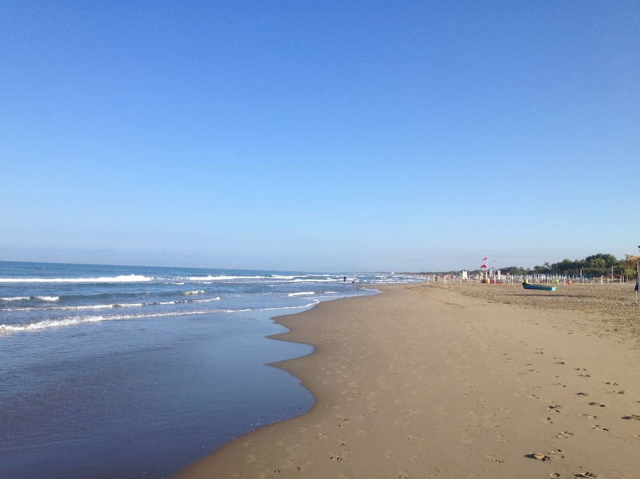 La spiaggia di fronte casa (foto
scattata alle 7:30 del mattino) - The beach in front of the house