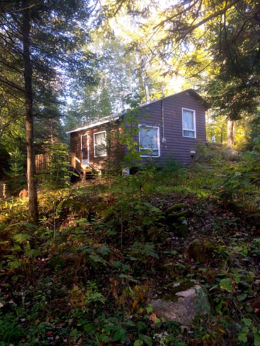 Our cottage is located directly across from our access point on the lake, with a single lane road in between.