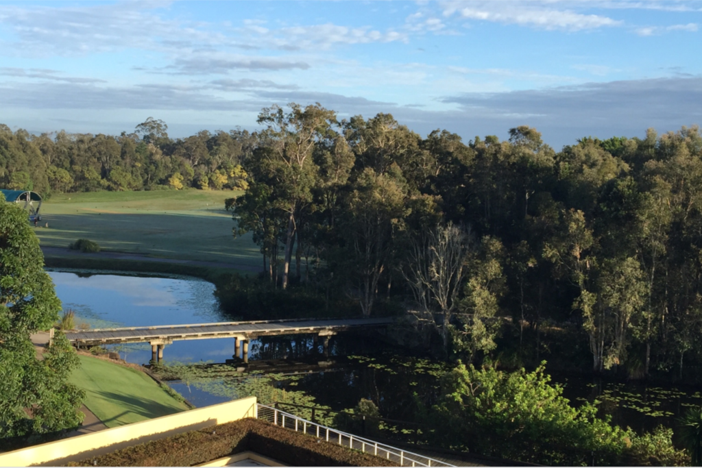 View from Balcony over Water & Greg Norman Design Golf Course