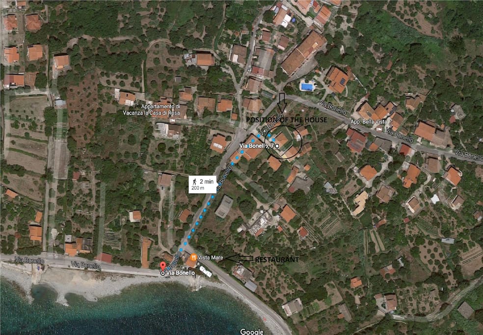 Just 200 meters from the beach. Restourant