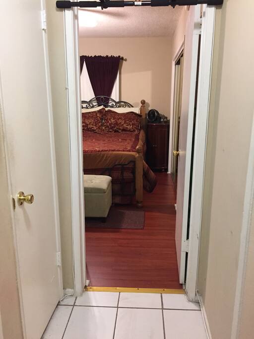 Entry way leading to bedroom.