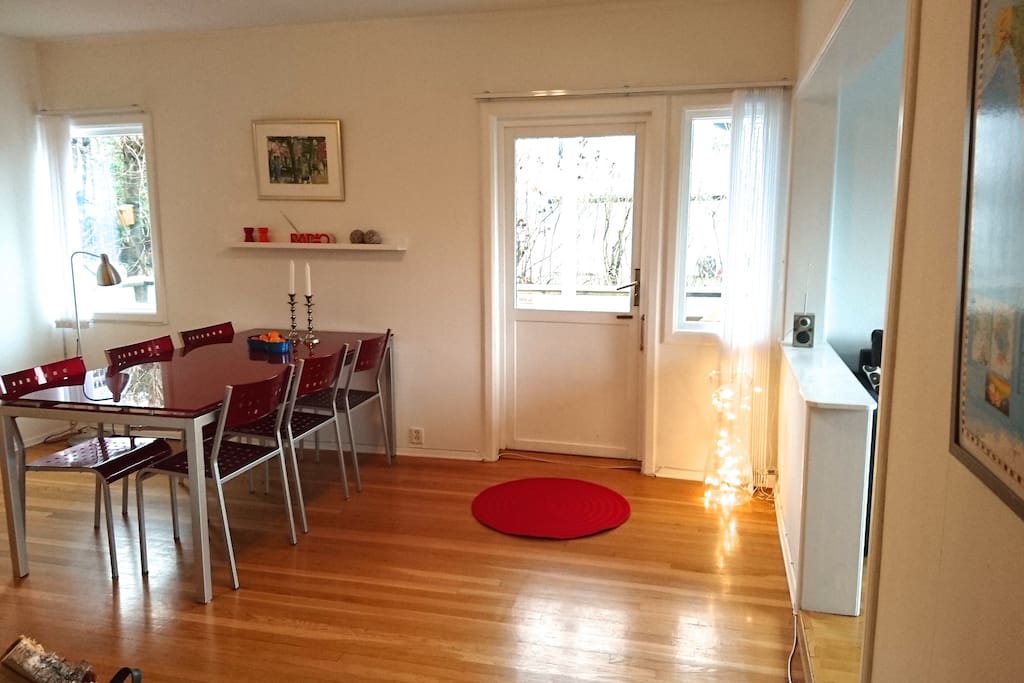 Living room with entrance to terrace