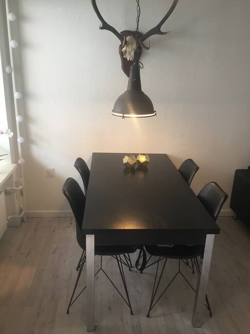 Dining table in living room