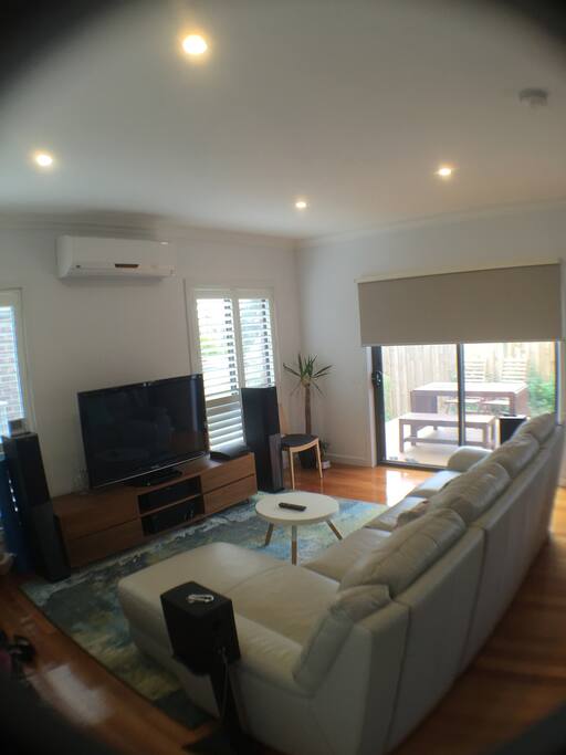 Living room with a super comfy couch