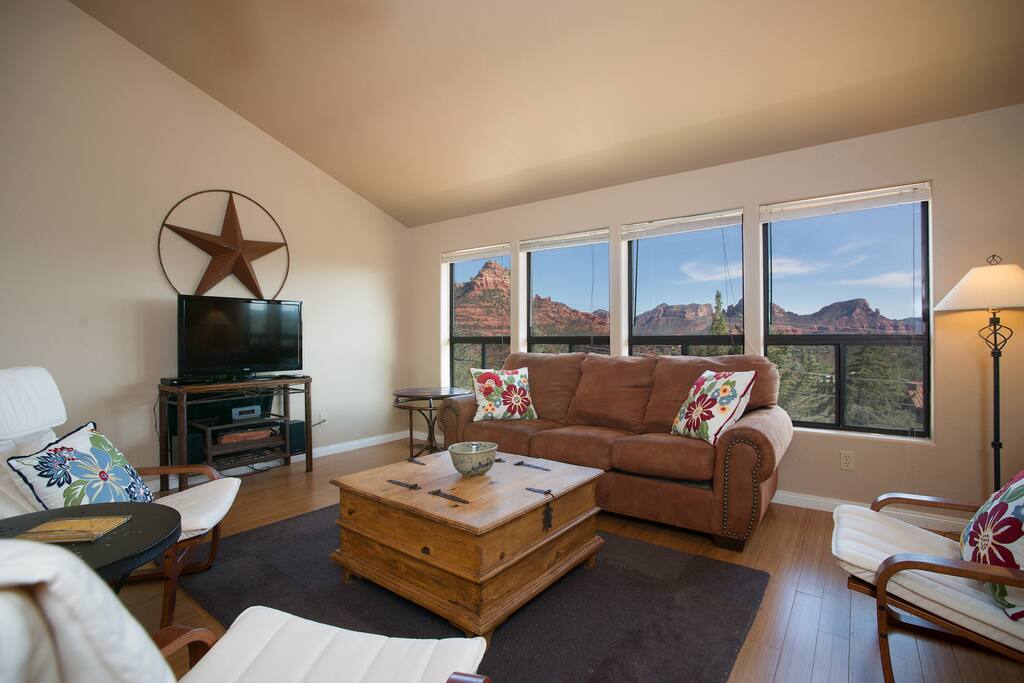 View from living. All rooms have similar view except extra bedroom.