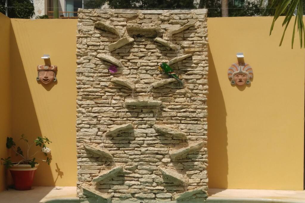 Waterfall with freshwater shower beneath