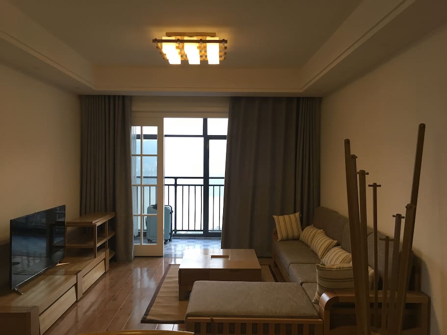 living room and balcony