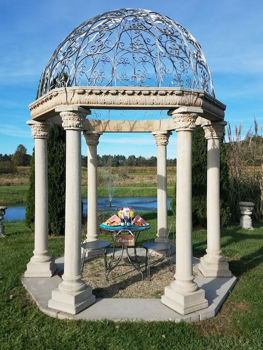 Brunch overlooking the pond!