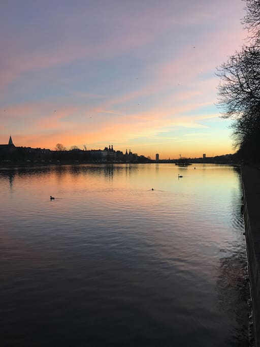 Sunset over the lakes