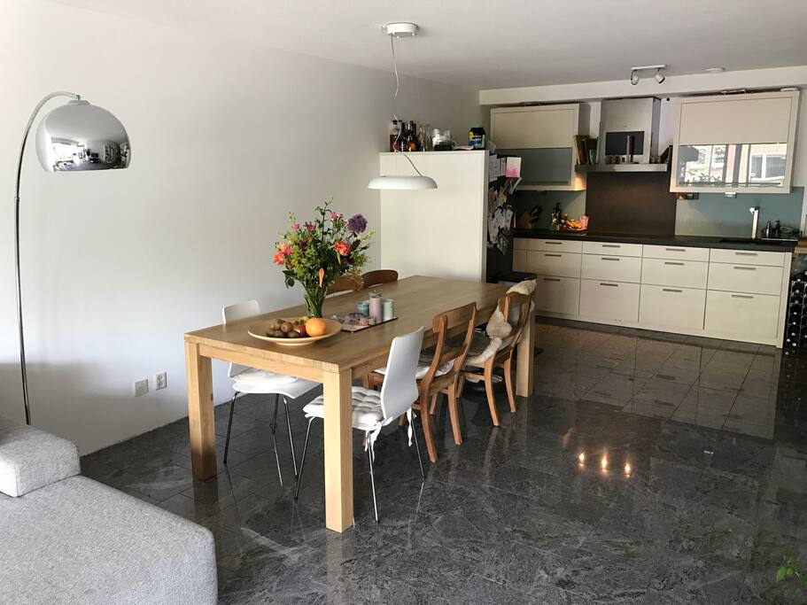 kitchen and dining area