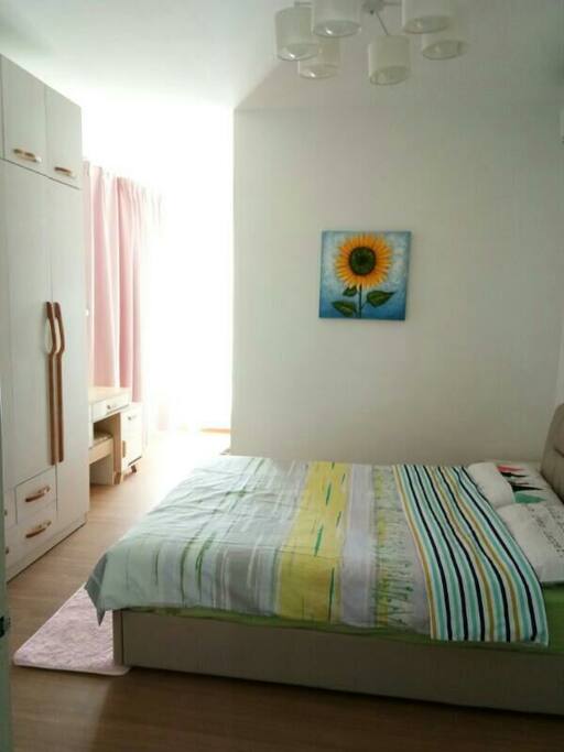 Room 2 with Queen bed and attached bathroom