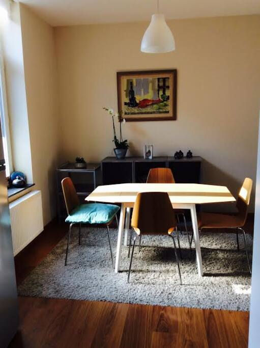 Dining area, sunny in the morning