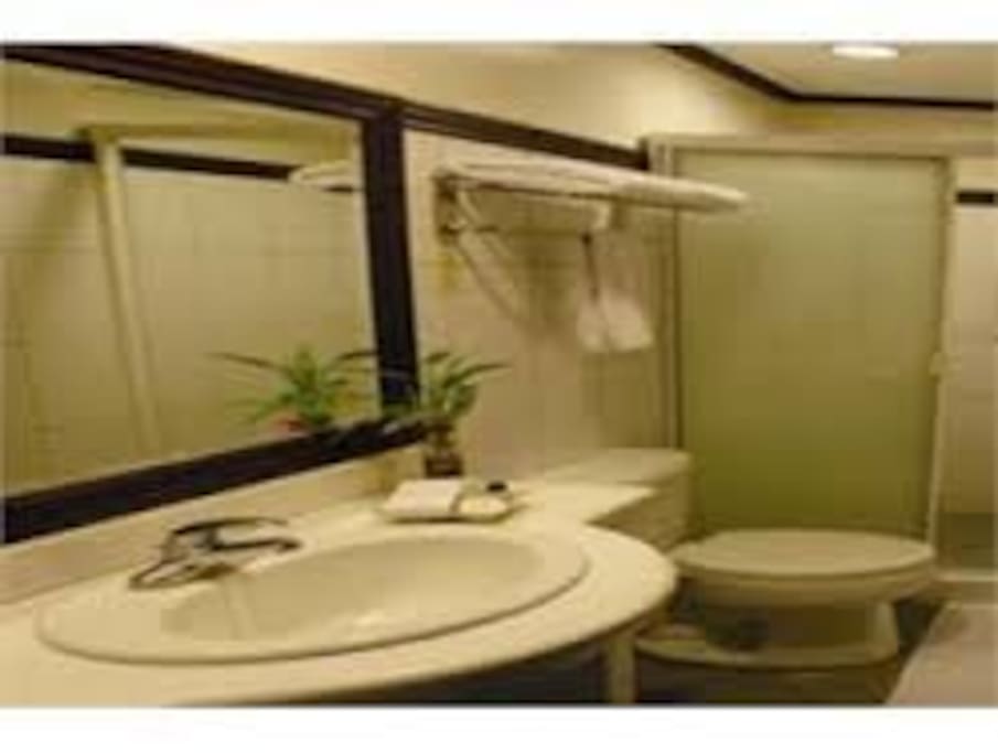 Bathroom with hot & cold shower
