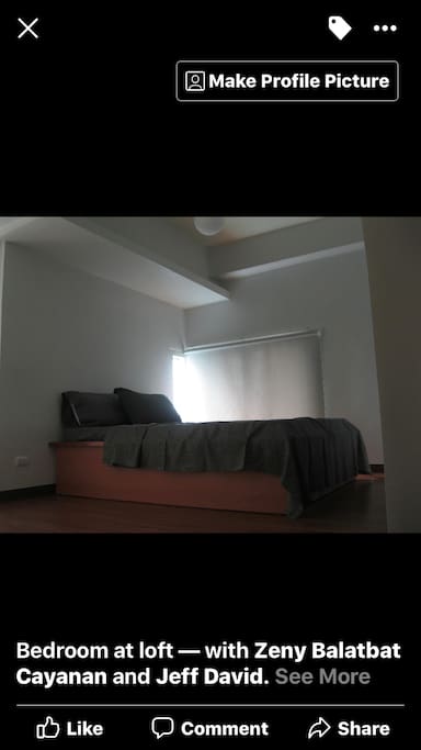 Master bed at loft