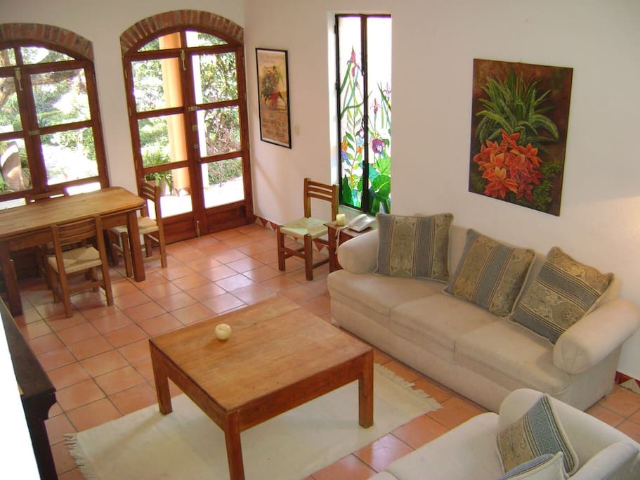 Vista de sala desde hacia arriba.