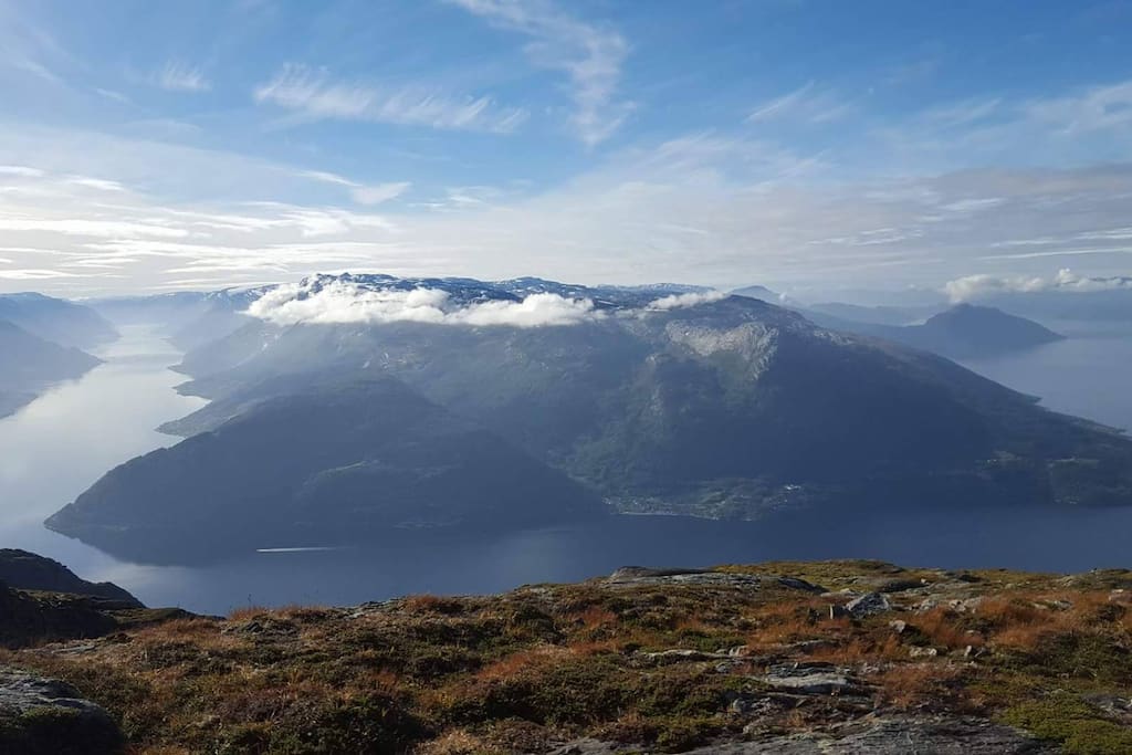 Utsikt inn i fjorden mot Odda