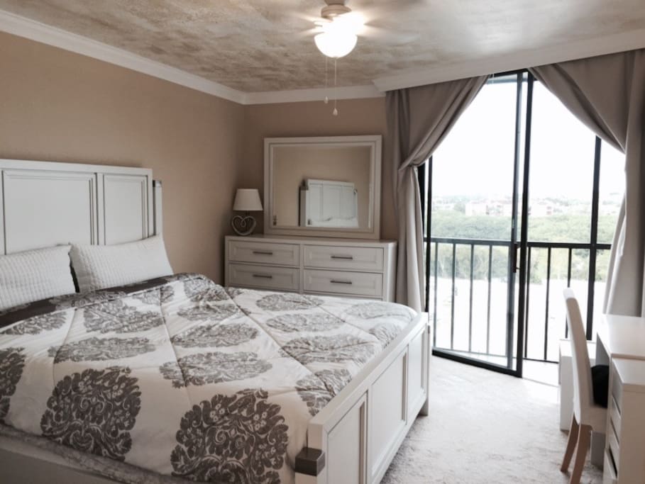 Master bedroom with fabulous view.