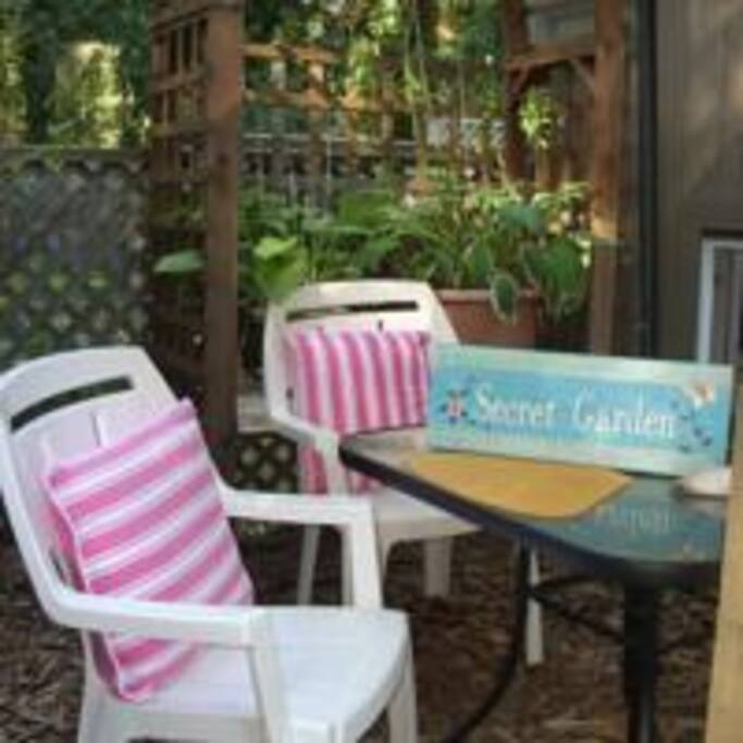 Private outdoor seating.