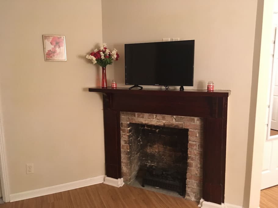 Foe Fireplace with Smarr Tv.