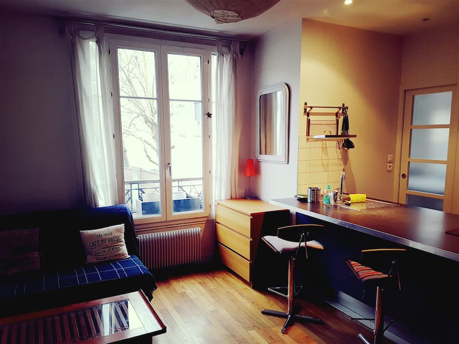 Luminous living room not overlooked
