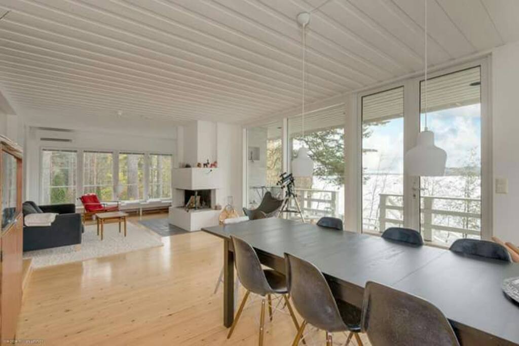 Spacious living room/dining room with fabulous views