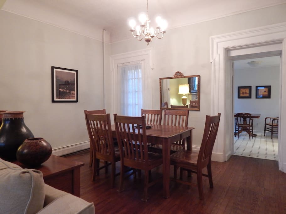 Dining area in the rear part of the greatroom.