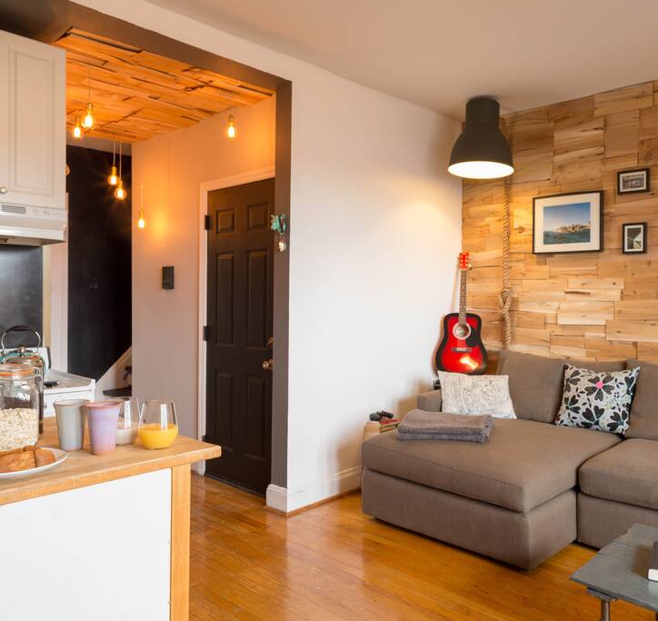 The entrance hall and living area