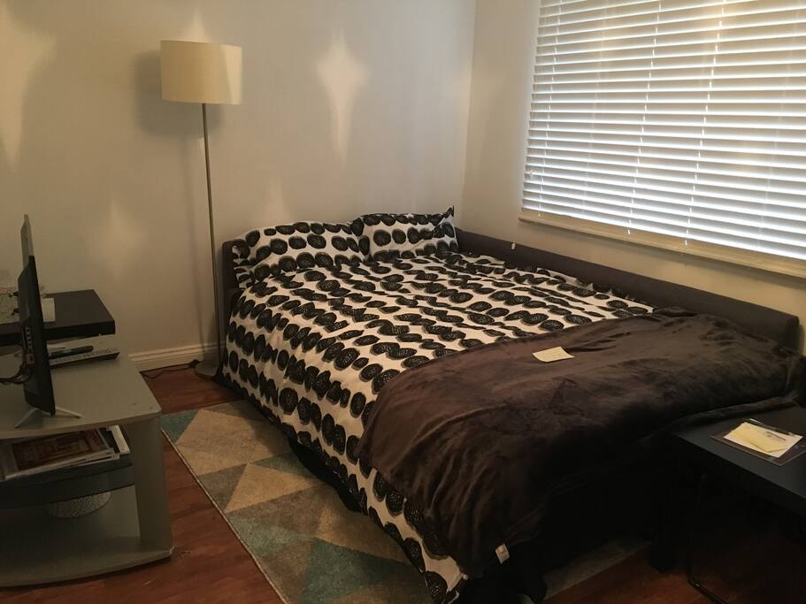 Sofa bed converted & TV