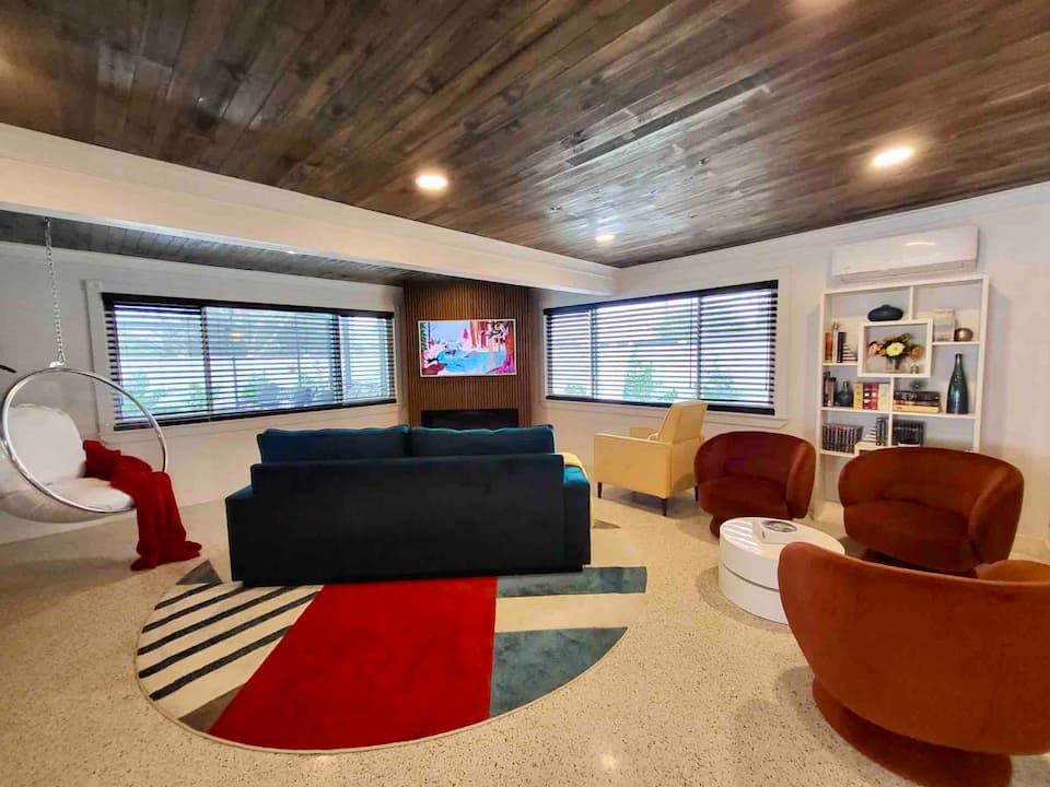 Indoor bar and game area