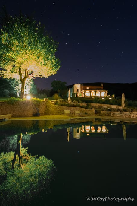 Garden and borgo lit by the stars