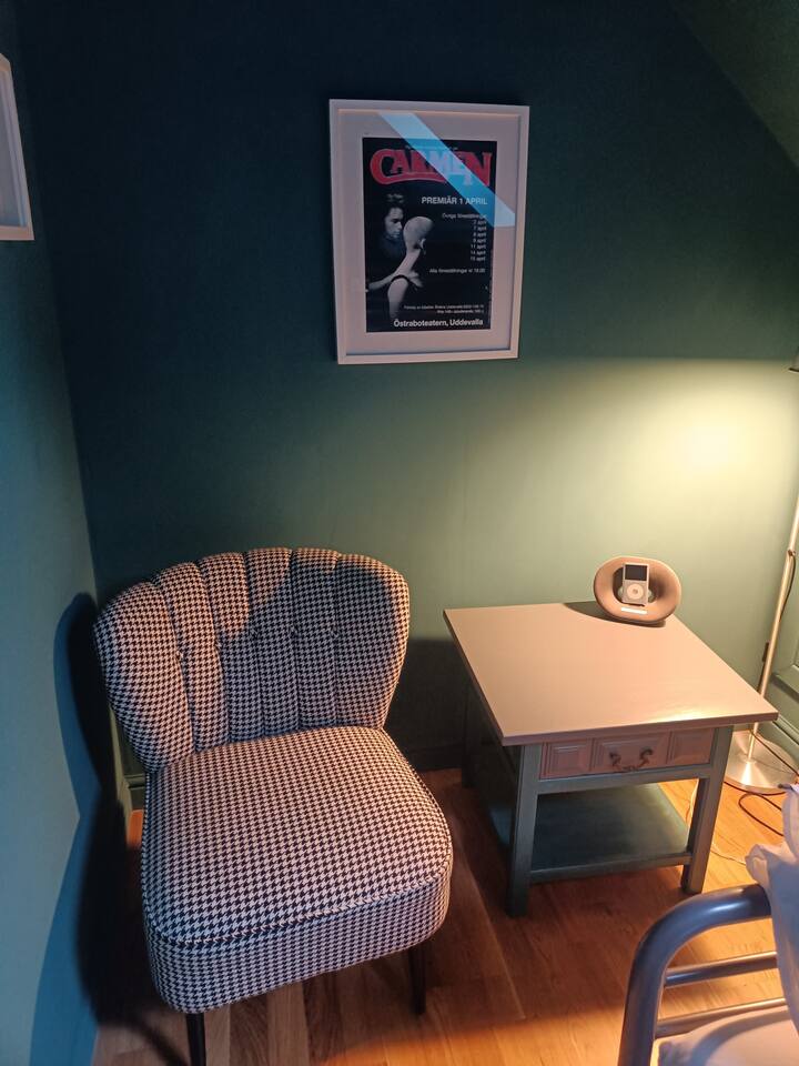 Reading chair in single room 