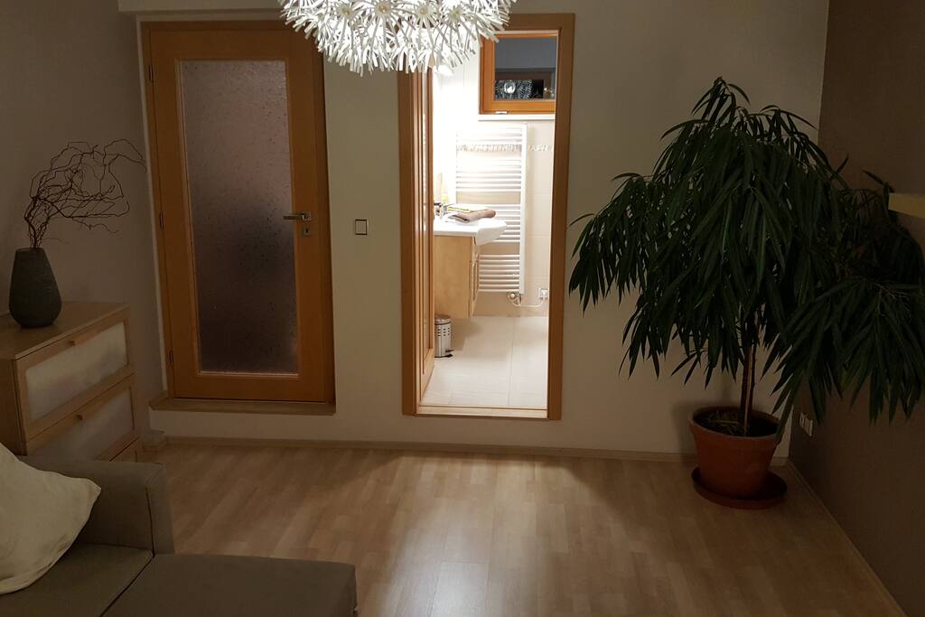 Bedroom - doors to the entrance hall and bathroom