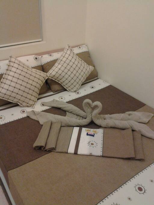 Double size Bed in the bedroom