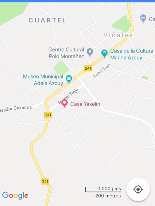 This is the exact location(google maps)a bit more to the city center than the one that shows the location of the map because it does not allow to change it