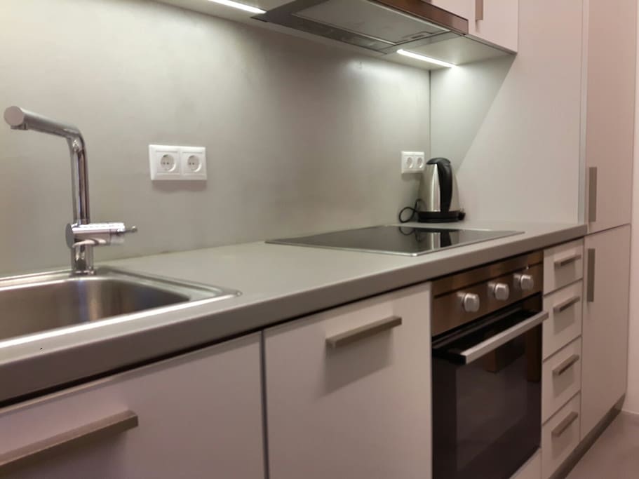 a fully equipped kitchen