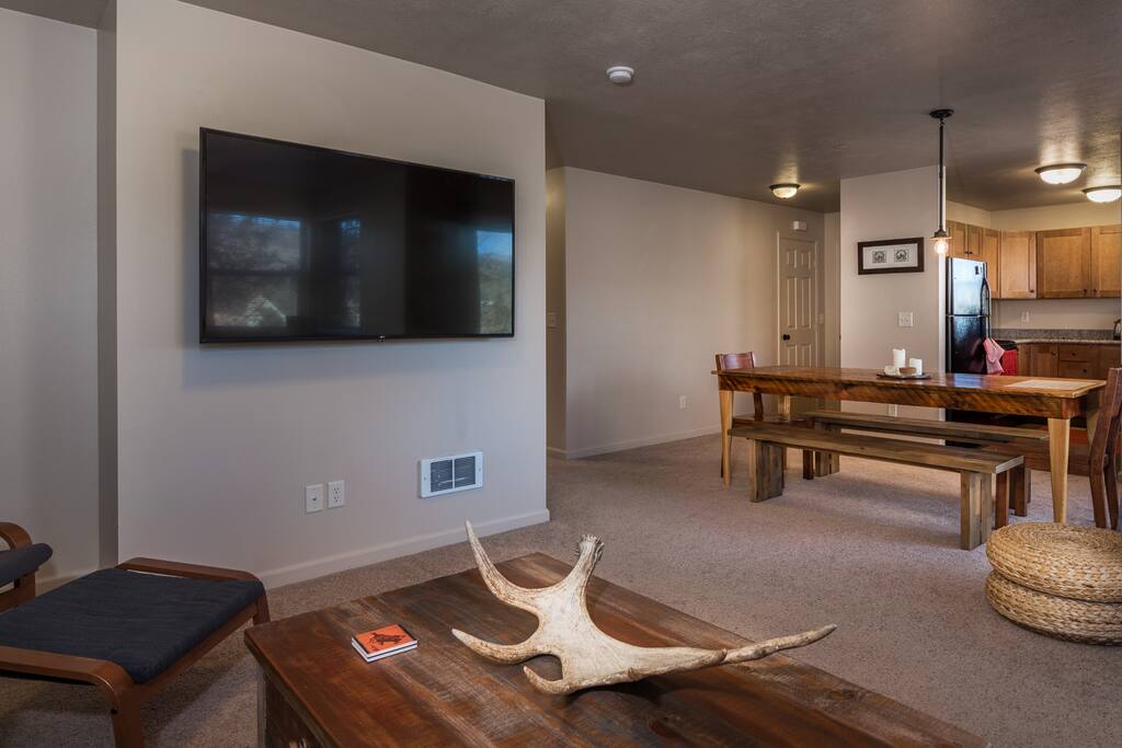 Open Floor Plan and 65" TV!