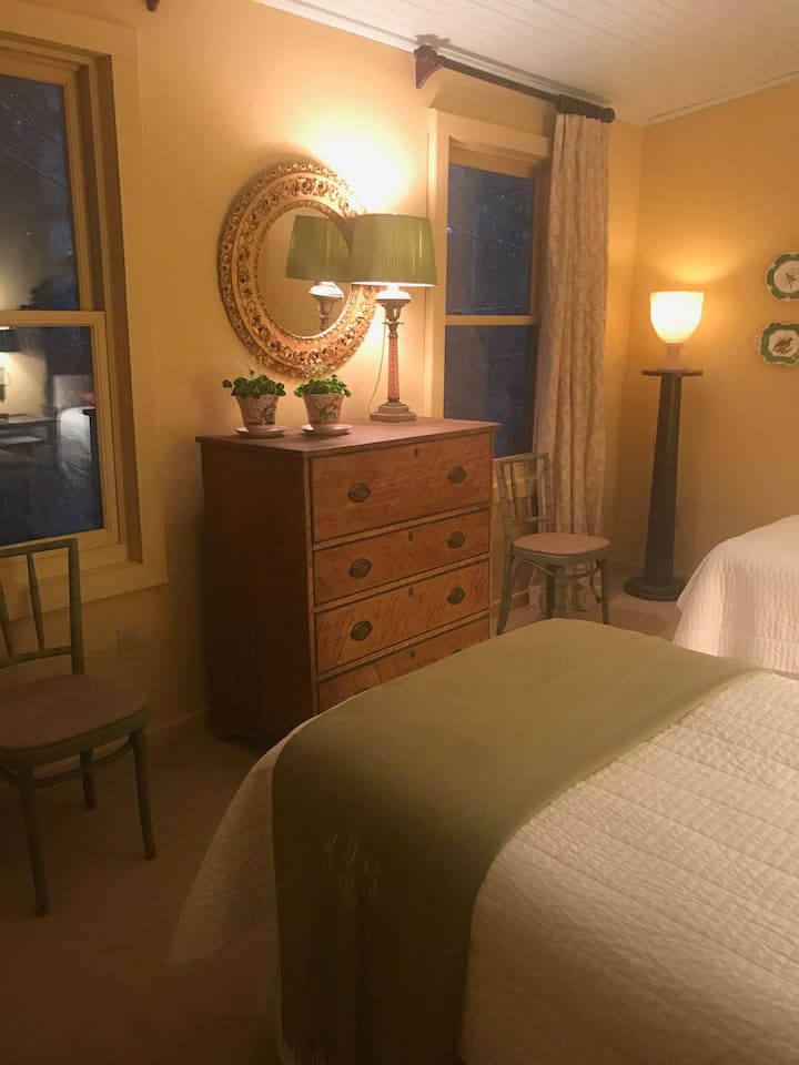 First floor guest room with  two
extra long twin beds