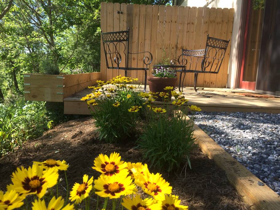 Private deck and entrance to the space