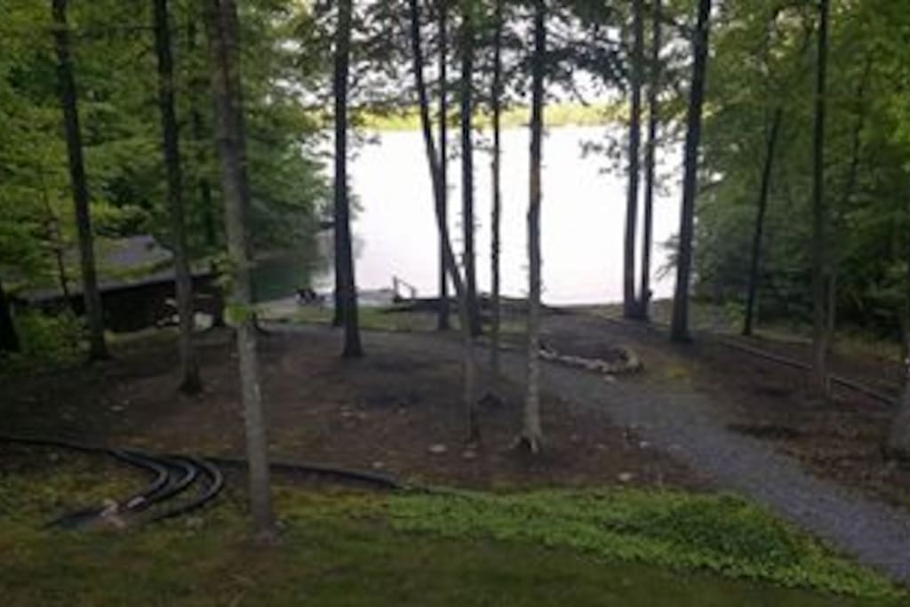 Lake view from the back deck of the house.