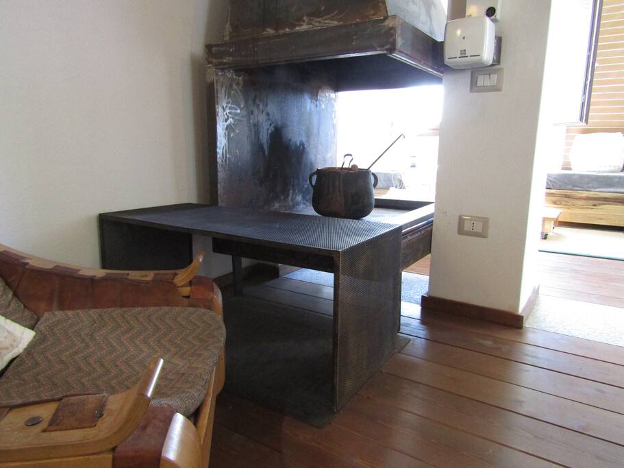 Living Area with wood stove