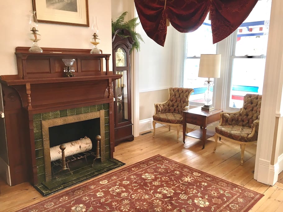 This is the lobby, the fireplace is original from 1874