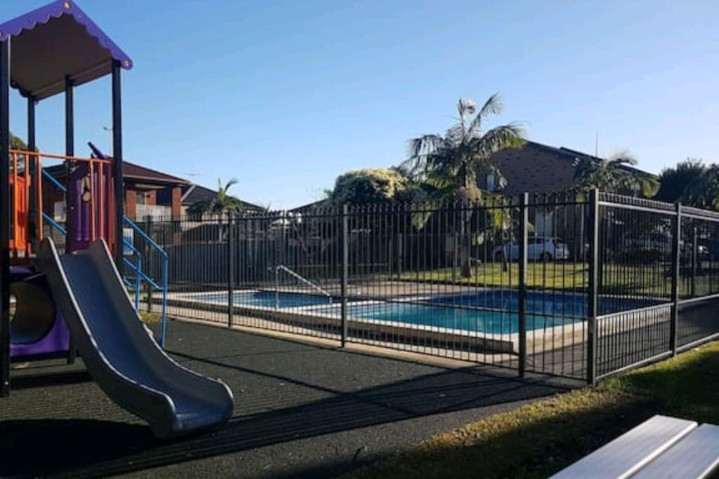 Swimming pool and playground in the residence
