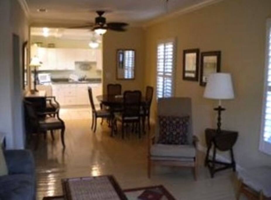 Living, dining, kitchen