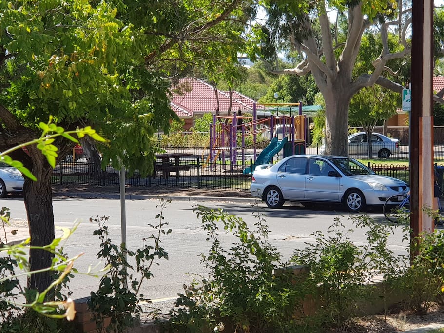 Park across the house for kids to play