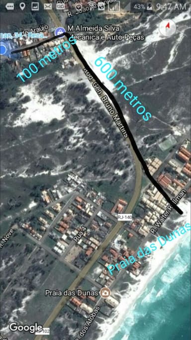 Localização da Praia mais Próxima.