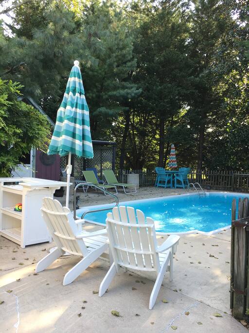 We have a small pool for a dip.
(Pool used at your risk, No Lifeguard, No rough housing) pool open 10 am - 6 pm.