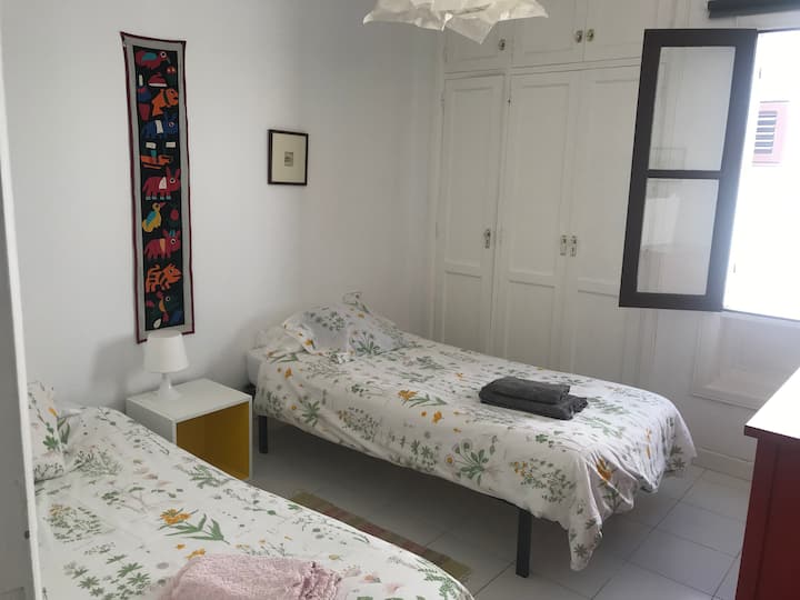 Dormitorio 2 con dos camas  independientes .