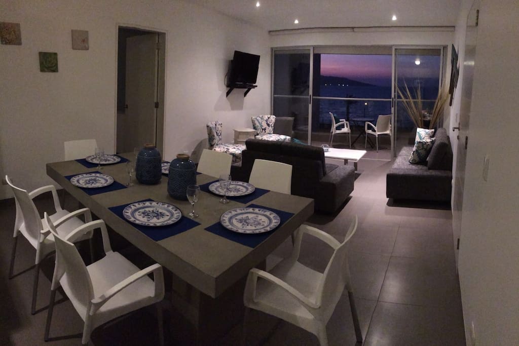 Living Area at Night.
