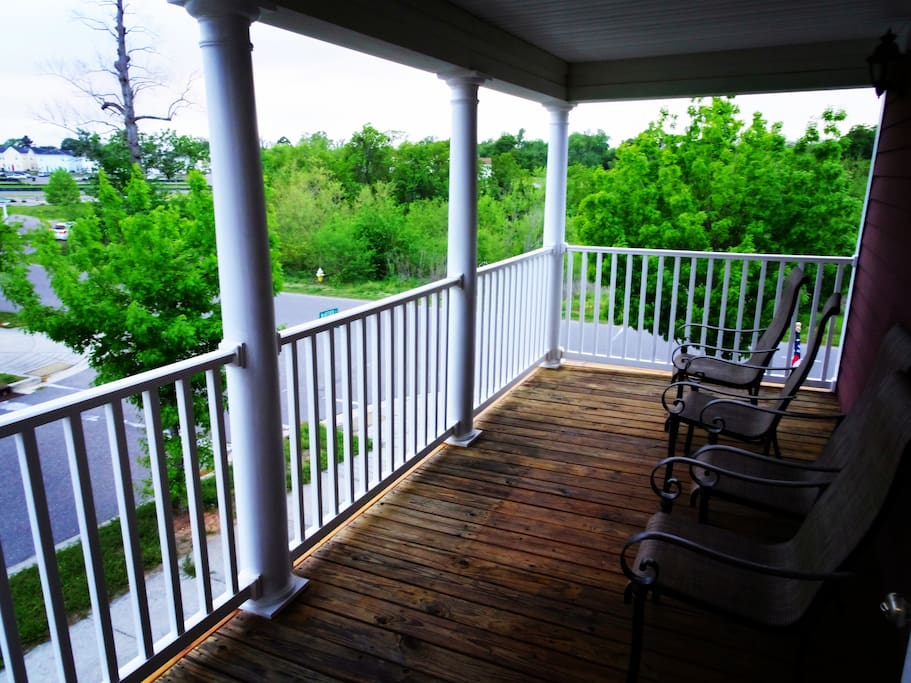 large deck on the 2nd floor with beautiful view