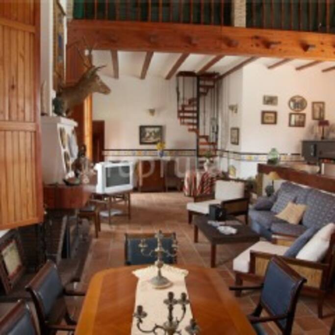 Salón con chimenea